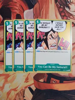 You Can Be My Samurai!! Playset - OP01-055 x4 - Romance Dawn - One Piece TCG NM - Image 1