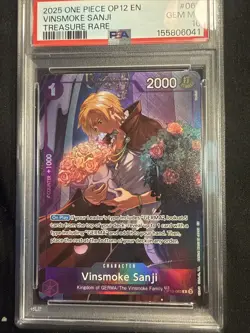 2025 ONE PIECE OP12-LEGACY OF THE MASTER TREASURE RARE VINSMOKE SANJI PSA 10 - Image 1