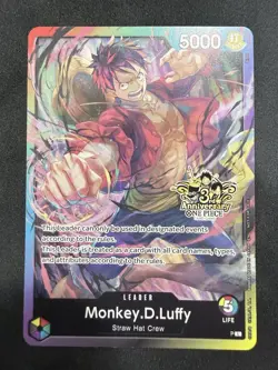 ONE PIECE TCG Monkey D. Luffy Leader Rare - 3RD ANNIVERSARY PROMO ALT ART NM - Image 1