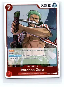 OP14-015 - Roronoa Zoro Rare Foil - One Piece TCG - English - Image 1