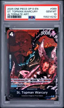 One Piece - OP13-Carrying on His Will St. Topman Warcury #089 Alt Art PSA 10 - Image 1