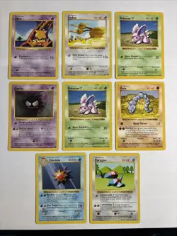 8x Shadowless 1999 WOTC Pokemon Card Lot Rare Porygon Onix Abra Nidoran Doduo NM - Image 1