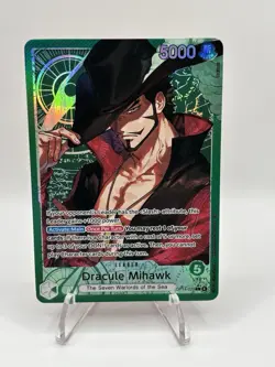 One Piece CCG Dracule Mihawk OP14-020 Alt Art Leader - English - NM+ - Image 1