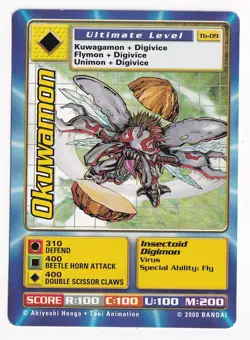 Digimon Digi-Battle Okuwamon Card Game Taco Bell TB-09 Promo Vintage Y2K 2000 - Image 1