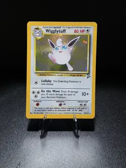 Pokemon TCG Wigglytuff Base Set 2 Holo Unlimited Rare Card 19/130 Swirl MP/HP - Image 1
