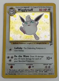 Wigglytuff Pokemon Card Holo 19/130 Base Set 2 Rare Unlimited Print LP/MP - Image 1