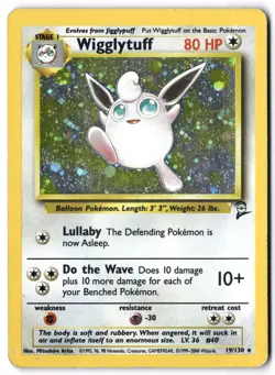 Pokemon Card - Wigglytuff 19/130 Holo Holo Rare - Base Set 2 - MP - Image 1