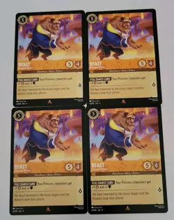 4x Disney Lorcana TCG - Fabled: Beast (004/204) - Rare - Near Mint - Image 1