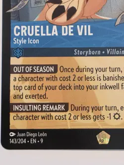 Disney Lorcana - Cruella De Vil - Style Icon 143/204 - Legendary NM Non-Foil - Image 5