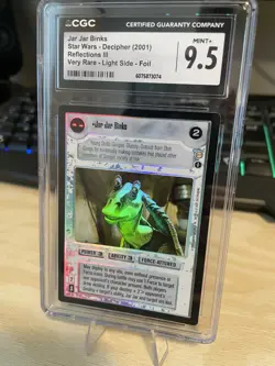 Star Wars CCG - Jar Jar Binks - Reflections III Very Rare Foil CGC 9.5 MINT+! - Image 1