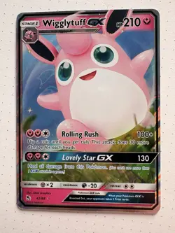 Pokemon TCG Wigglytuff GX Hidden Fates 42/68 Holo Ultra Rare - NM - Image 1