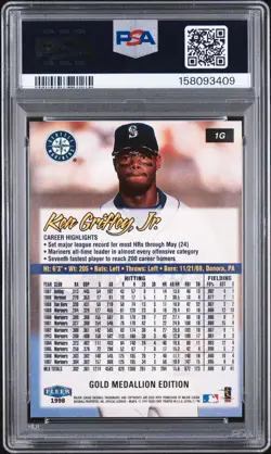 1998 Ultra - Ken Griffey Jr #1G Gold Medallion PSA 9 - Image 2