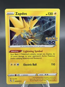 ✨2 Card Pokemon Lot- Zapdos Holo Pokemon Go Stamp & Electrode Vintage - Image 2