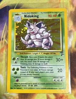 Nidoking Base Set 2 Holo Rare 11/130 Pokemon Card - WOTC 1999 LP - Image 1