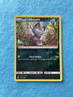 Alolan Meowth 78/149 - Sun & Moon - Reverse Holo - Pokemon - NM - Card 2017 - Image 1