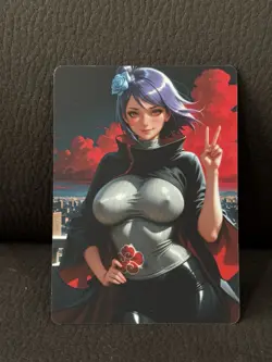 UNCENSORED CUSTOM GODDESS STORY KONAN NARUTO SHIPPUDEN ANIME WAIFU CARD - Image 1