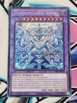 YUGIOH CORI-EN033 Hyperinvoked Aeon Secret Rare Card 1ST EDITION - Image 1