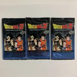 Dragon Ball Z Saiyan Saga Series Booster Pack Cards Score 3 Pack Lot Sealed - Image 1
