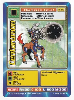 Digimon Bandai| Taco Bell Promo Card| TB-05| Centarumon - Image 1