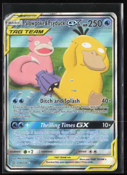 Slowpoke & Psyduck GX 218/236 Unified Minds 2019 Alt Art Holo Rare Pokemon Card - Image 1