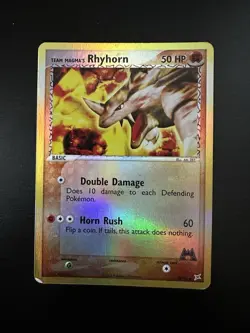 Rhyhorn Reverse Holo 38/95 EX Team Magma vs Aqua NM – Vintage Pokemon Card - Image 2