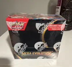 Pokemon TCG Mega Evolution booster box with promo card. New *tear at the top* - Image 1