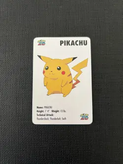 Vintage 1998 KFC Pokemon Card Game Pikachu Vintage #25 NM - Image 1