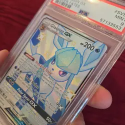 Pokemon Hidden Fates Eevee Evo Full Art Glaceon GX Card SV55 *MINT PSA 9* - Image 2