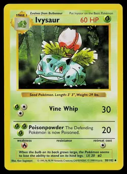 Pokemon Card - Ivysaur Base Set Shadowless 30/102 Uncommon - Image 1