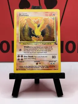 Moltres 12/62 Fossil Holo Rare 1999 WOTC Pokemon Card - Image 2