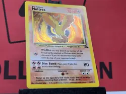Moltres 12/62 Fossil Holo Rare 1999 WOTC Pokemon Card - Image 4