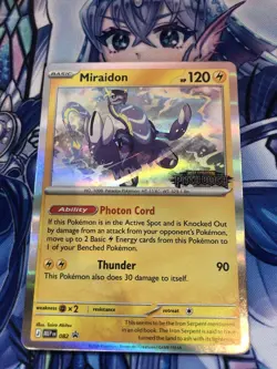 Miraidon PRERELEASE PROMO - NM Pitch Black Pokemon Card Game - Image 1