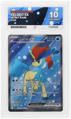 Keldeo EX 159/086 White Flare Full Art Card Secret Rare ACE 10 🐎 - Image 1