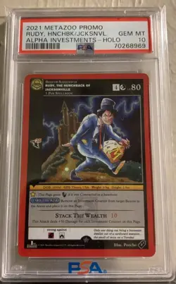 Metazoo Rudy, Hunchback of Jacksonville Promo Holo Alpha 2021 1st Ed Card PSA 10 - Image 1