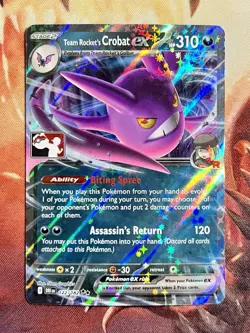 Pokemon Team Rockets Crobat EX Prize Pack Series 8 Play! Stamped Card 122/182 🦇 - Image 1