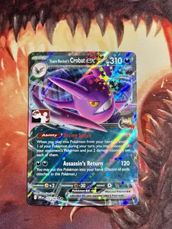 Pokemon Team Rockets Crobat EX Prize Pack Series 8 Play! Stamped Card 122/182 🦇 - Image 2