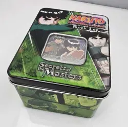 Naruto TCG CCG Secrets of the Masters Rock Lee Tin w/4 booster packs/Promo Card - Image 1