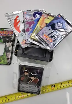 Naruto TCG CCG Secrets of the Masters Rock Lee Tin w/4 booster packs/Promo Card - Image 3