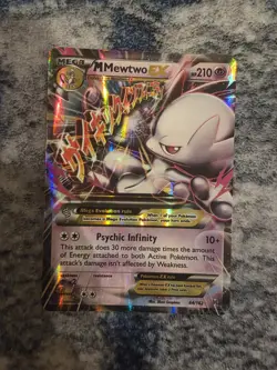 Pokemon M Mega Mewtwo EX Ultra Rare Holo TCG Card 64/162 XY Breakthrough - Image 3