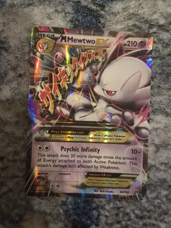 Pokemon M Mega Mewtwo EX Ultra Rare Holo TCG Card 64/162 XY Breakthrough - Image 5