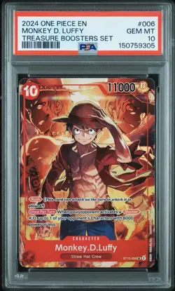 2024 ONE PIECE PROMOS TREASURE BOOSTERS SET #006 MONKEY D. LUFFY PSA 10 - Image 1
