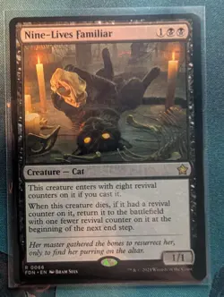 Nine-Lives Familiar 66 Rare Foundations Magic: The Gathering Lightly Played - Image 1