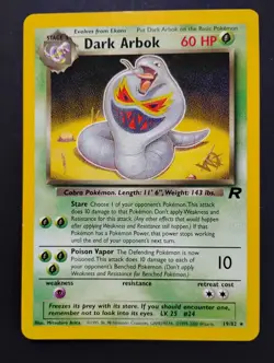 Dark Arbok 19/82 W Stamp WOTC Team Rocket NM Vintage Pokemon Card - Image 1