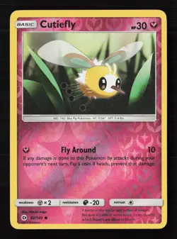 Cutiefly 92/149 Reverse Holo Pokemon TCG SM Base Set NM - Image 1
