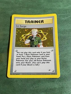 Lt. Surge Trainer - 17/132 - Pokemon Card Gym Heroes Unlimited Holo Rare - Image 1