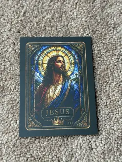 Jesus Christ Stained Glass Art Card 1/1 King of Kings Christian Collectible Card - Image 1