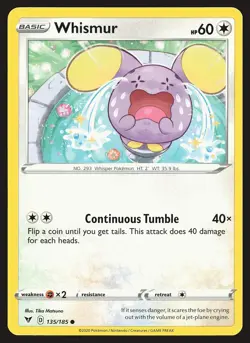 SWSH04: Vivid Voltage Whismur #135/185 Common Pokemon Card - Image 1