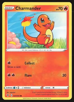 SWSH04: Vivid Voltage Charmander #023/185 Common Pokemon Card - Image 1