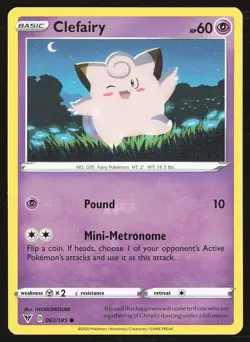 SWSH04: Vivid Voltage Clefairy #063/185 Common Pokemon Card - Image 1
