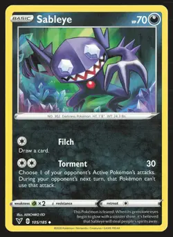 SWSH04: Vivid Voltage Sableye #105/185 Uncommon Pokemon Card - Image 1